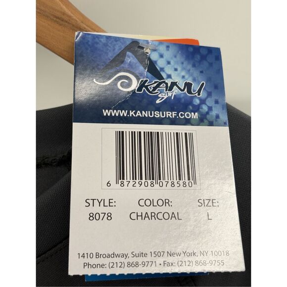 Kanu Surf Shirt Men Size Large Gray Black Swim Short Sleeve SPF 50 New - Picture 3 of 9